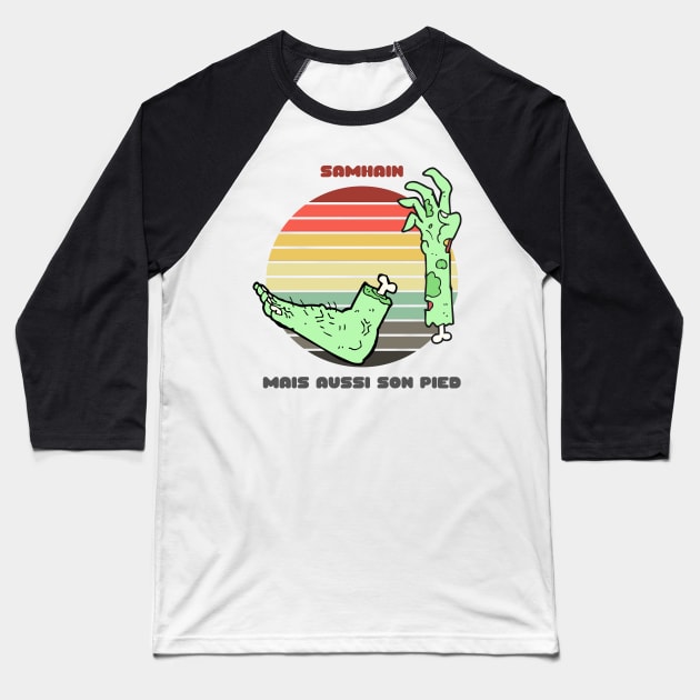 Zombie Sunset / Samhain mais aussi son pied Baseball T-Shirt by nathalieaynie